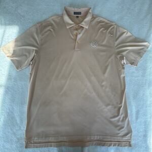 Peter Millar Summer Comfort Polo Orange Striped Oakland Hills Country Club XL